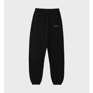 Sporty & Rich Classic Logo Black Cotton Sweatpants Size S